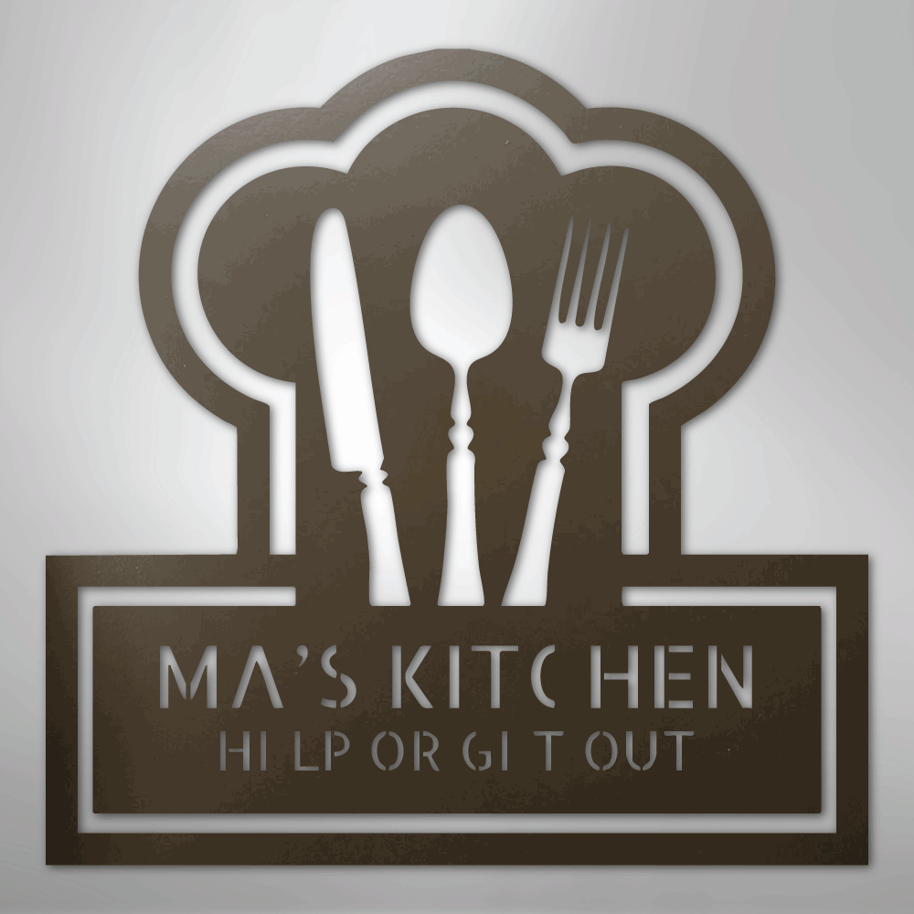 Custom Metal Wall Art - Personalized Kitchen Sign