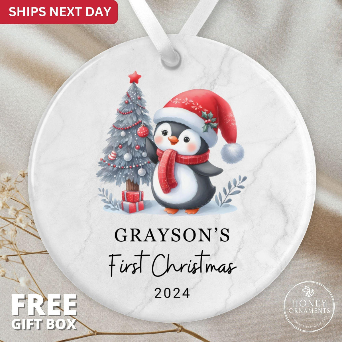 Baby First Christmas Ornaments Personalized Baby Gift Boy