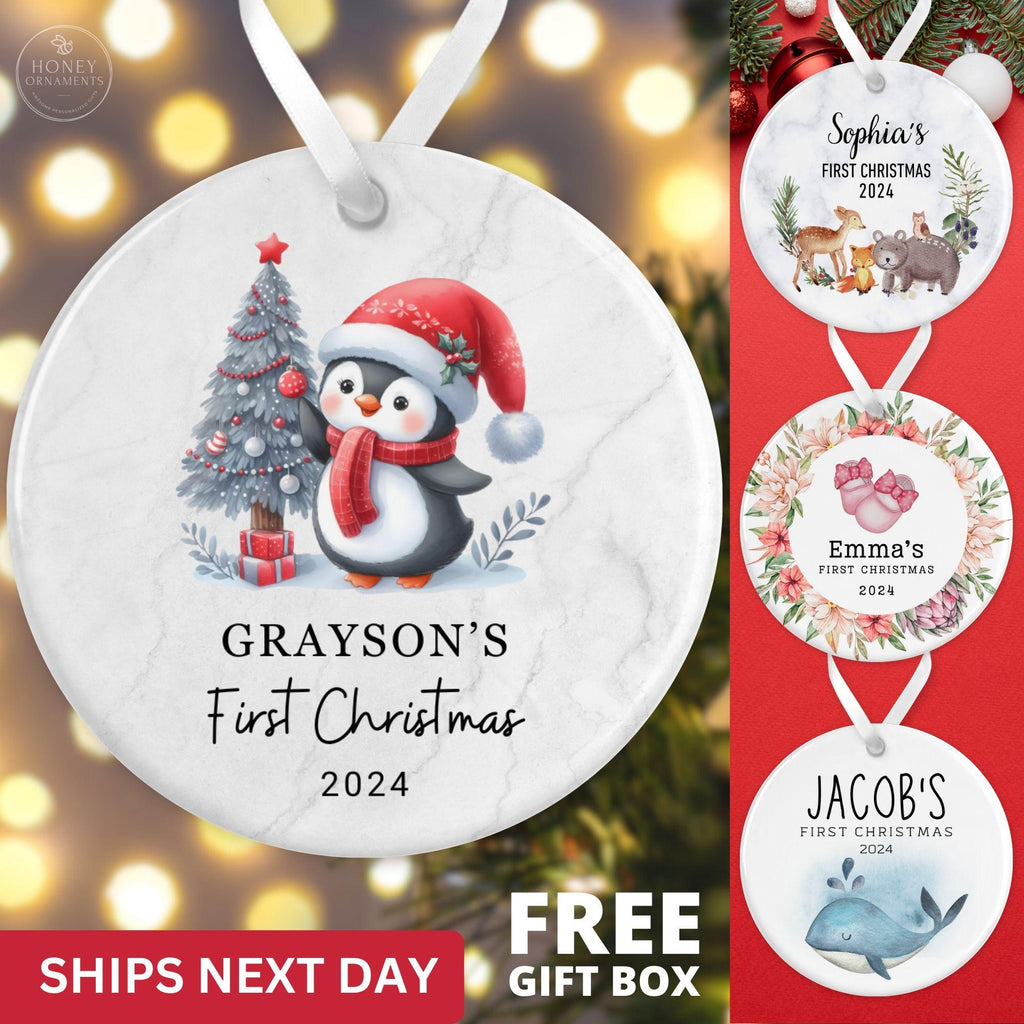 Baby First Christmas Ornaments Personalized Baby Gift Boy