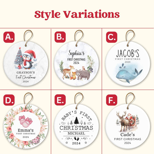 Baby First Christmas Ornaments Personalized Baby Gift Boy