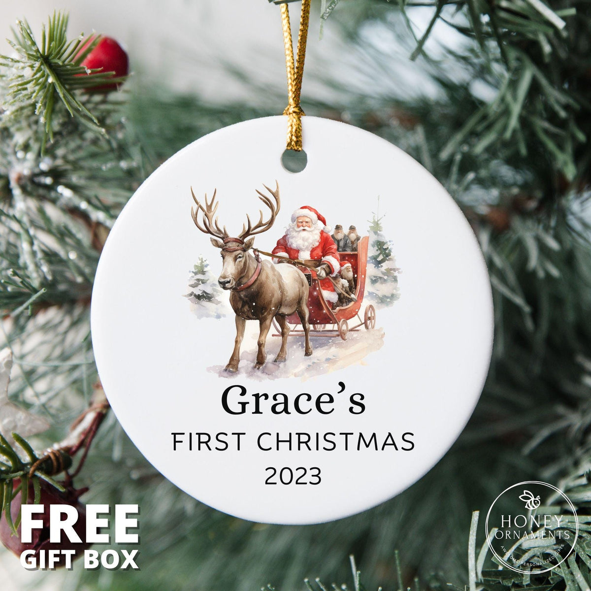 Baby First Christmas Ornaments Personalized Baby Gift Boy